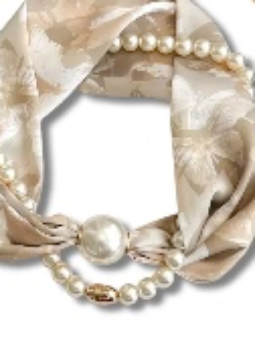 silk scarf with pearl closure